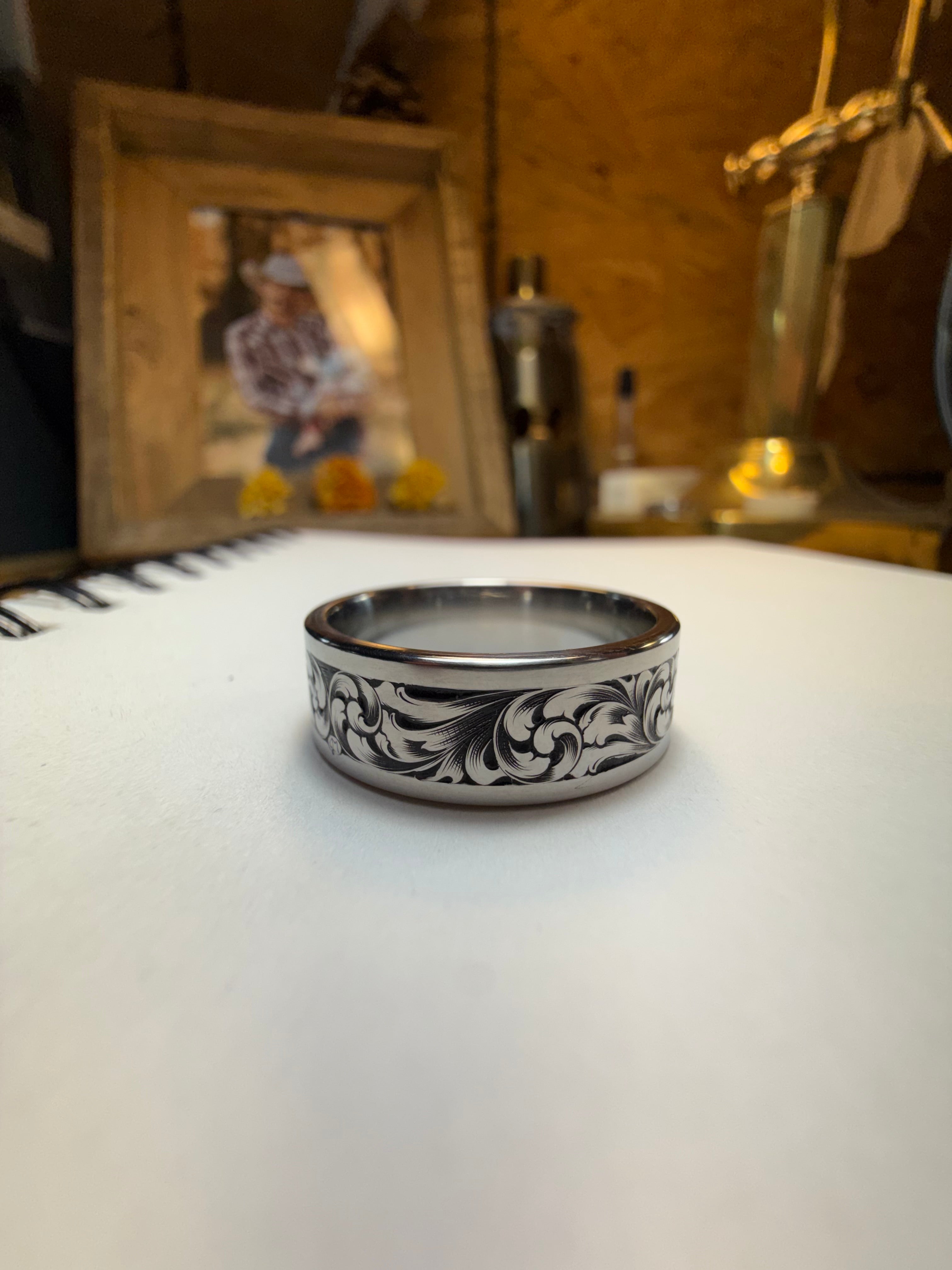 Titanium Engraved Band