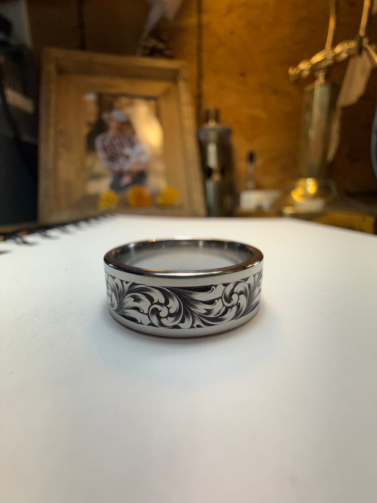 Titanium Engraved Band